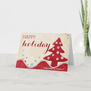 Wishing Lycklig Helgdag Red Julgran Helgkort