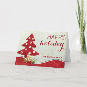 Wishing Lycklig Helgdag Red Julgran Helgkort