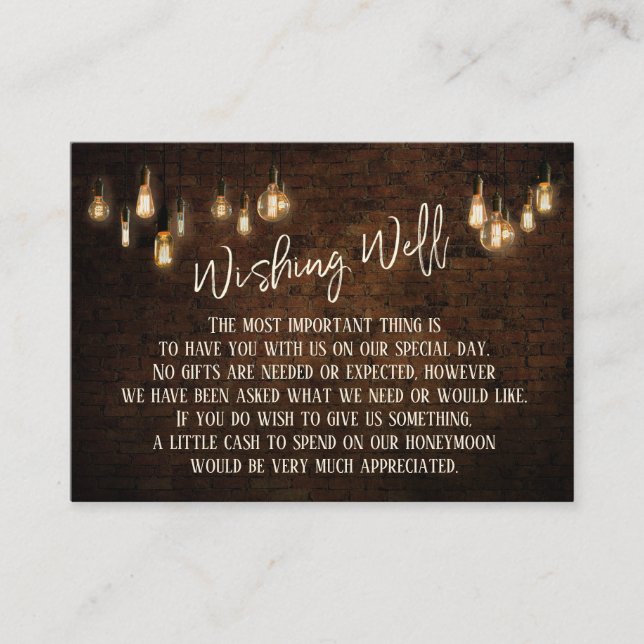 Wishing-Mörk Bricks & Warm Edison Ljus Tilläggskort (Framsida)