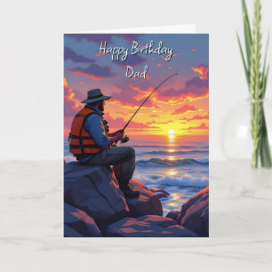 Wishing Pappa a Grattis på födelsedagen   Fiske vi Kort