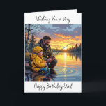 Wishing Pappa a Grattis på födelsedagen | Nattfisk Kort<br><div class="desc">Ett sentimentalt Grattis på födelsedagen-kort för pappa. En ljuv illustration av ett nattfiske i pappa med sin son.</div>