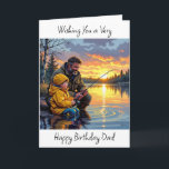 Wishing Pappa a Grattis på födelsedagen | Nattfisk Kort<br><div class="desc">Ett sentimentalt Grattis på födelsedagen-kort för pappa. En ljuv illustration av ett nattfiske i pappa med sin son.</div>
