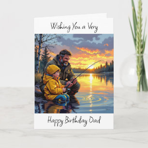 Wishing Pappa a Grattis på födelsedagen Nattfisk Kort