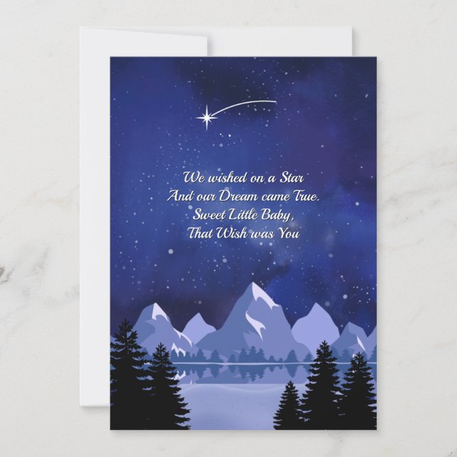 Wishing Star Night Sky Baby Shower Invitation (Framsida)