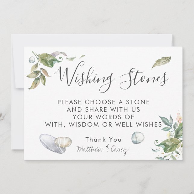 Wishing Stones Bröllop Guestbook-tecken (Framsida)
