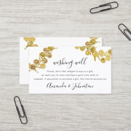 Wishing well Bröllop Gift Golden Wand Elegant Visitkort