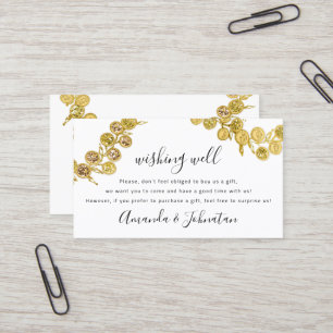 Wishing well Bröllop Gift Golden Wand Elegant Visitkort