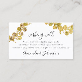 Wishing well Bröllop Gift Golden Wand Elegant Visitkort
