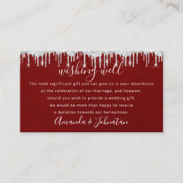 Wishing Well For Wedding Invitation Red Wine Visitkort