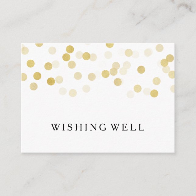 Wishing well Gold Foil Glitter Ljus Tilläggskort (Framsida)