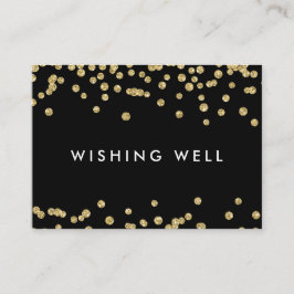 Wishing well Guld Faux Glitter Confetti Black Tilläggskort