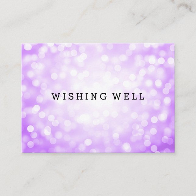 Wishing well Lila Glitter Ljus Tilläggskort (Framsida)