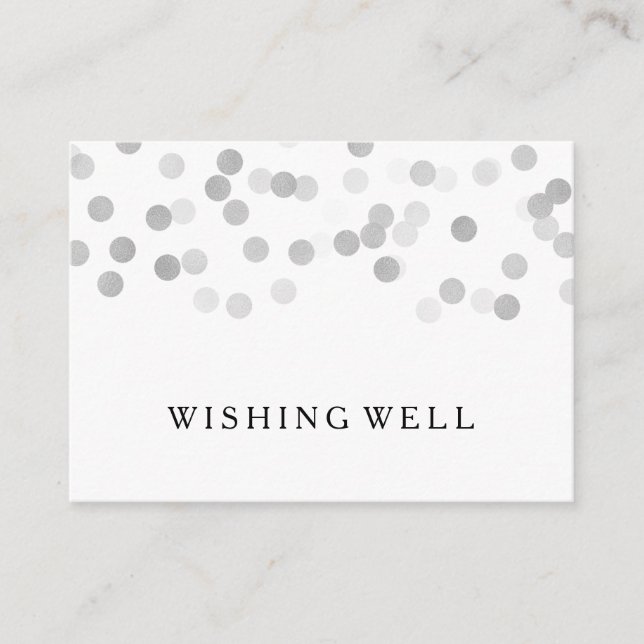 Wishing well Silver Foil Glitter Ljus Tilläggskort (Framsida)