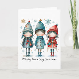 Wishing You a Cozy Christmas Folded Greeting Card Kort