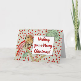 "Wishing You a God jul" Red Bird-jul Kort