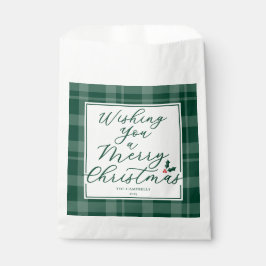 Wishing You a Merry Christmas Green Plaid