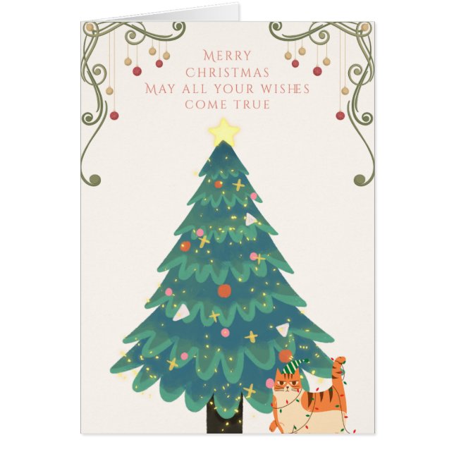 Wishing you a Very Merry Christmas Card Hälsningskort (Framsidan)