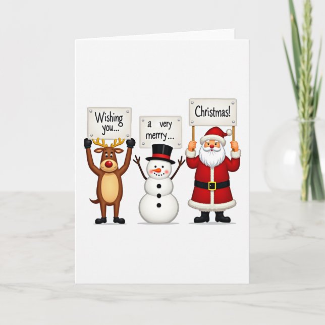 Wishing You A Very Merry Christmas Card Kort (Framsida)