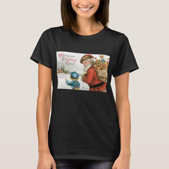 Wishing You Christmas Cheer by Ellen Clapsaddle T Shirt (Framsida)