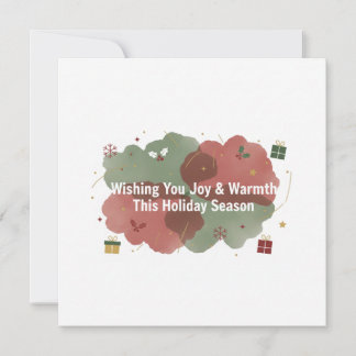 Wishing You Joy & Warmth Holiday Card Julkort