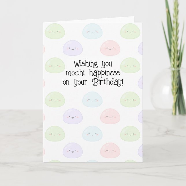 Wishing you mochi happiness Birthday Card Kort (Framsida)