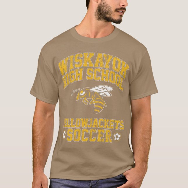 Wiskayok High School Yellowjackets Soccer Yellowja T Shirt (Framsida)