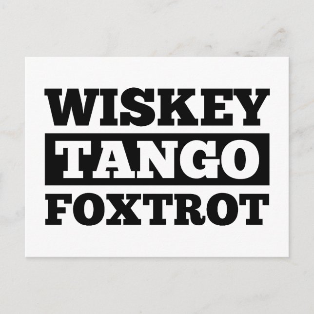Wiskey Tango Foxtrot Vykort (Framsida)