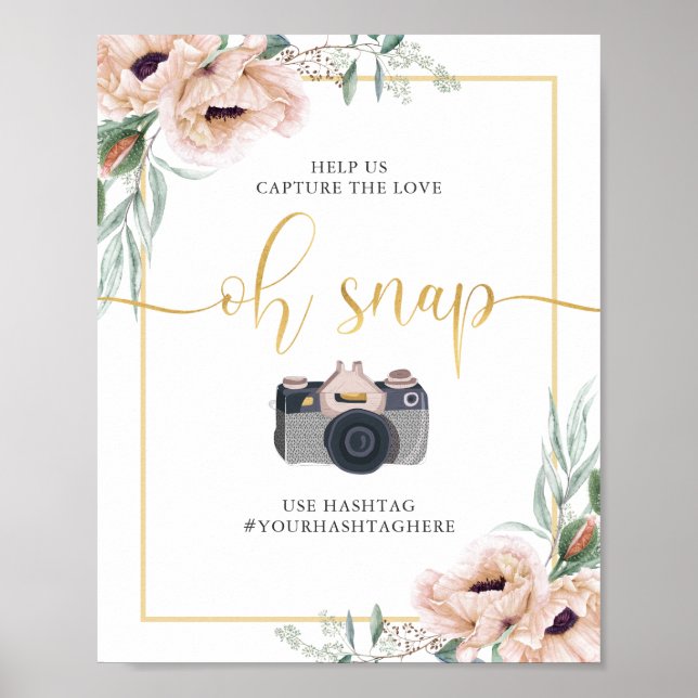 Wispy Boho Blommigt Poppies Oh Snap Poster (Framsidan)