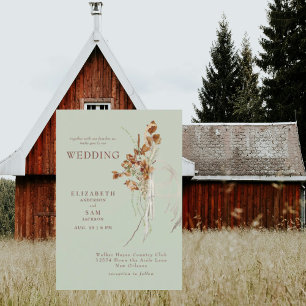 Wispy botaniskt saldo No Parents Bröllop Inbjudningar