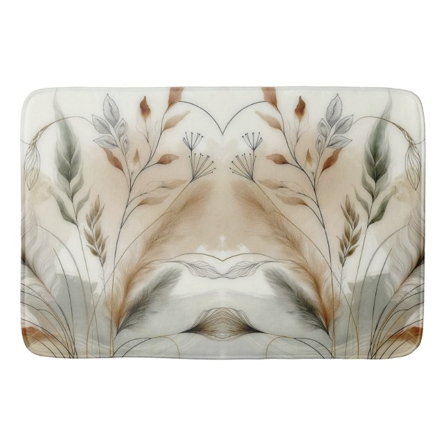 Wispy Greenery Modern Botanical Boho Bröllop Badrumsmatta (Framsidan)