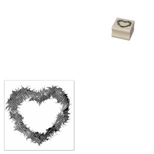 Wispy Heart Rubber Frimärke Stämpel