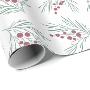 Wispy helgdag sprig av löv och bär presentpapper