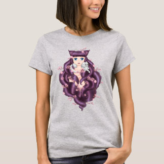Wispy Lila Hairo Neko Anime Girl Tee Shirt