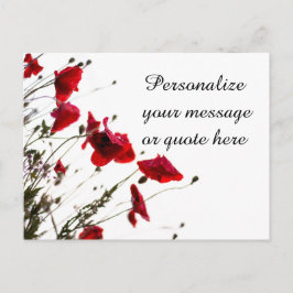 Wispy Red Flowers med personligt meddelande eller Vykort