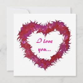 Wispy Red Heart Valentines Day Cards Julkort