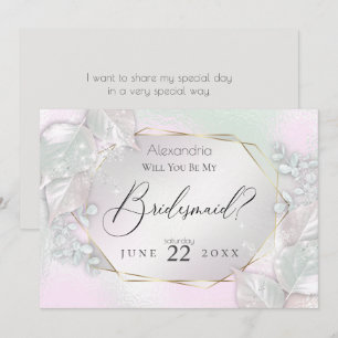 Wispy Rosa Shimmery kommer du att bli min bridesma Inbjudningar