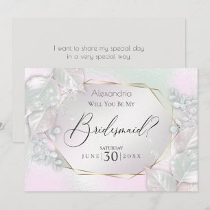 Wispy Rosa Shimmery kommer du att bli min bridesma Inbjudningar