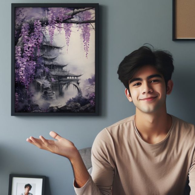 Wisteria Ancient Temple Fototryck (Skapare uppladdad)