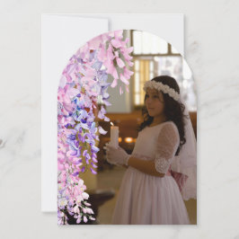 Wisteria Arch Första Kommunion Tacksamhetskort Inbjudningar