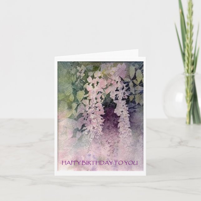 Wisteria Birthday Card Kort (Framsida)