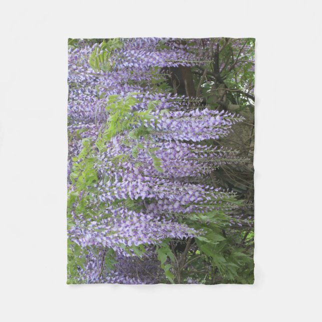 Wisteria Blanket för Älskare av blommor Fleecefilt (Framsidan)