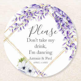 Wisteria Blooms jag dansar Underlägg Papper Rund