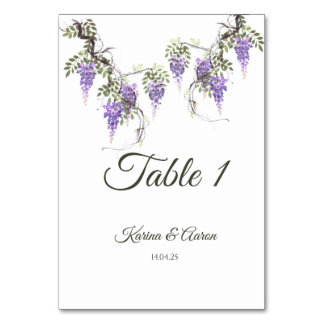 Wisteria Bröllop Välkomstskylt Bordsnummer