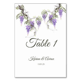 Wisteria Bröllop Välkomstskylt Bordsnummer