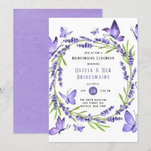 Wisteria & Butterflies Bridesmaids Luncheon Inbjudningar