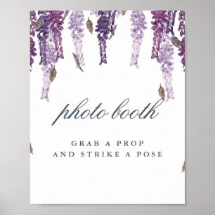 Wisteria drömmar fotobås bröllopsskylt poster