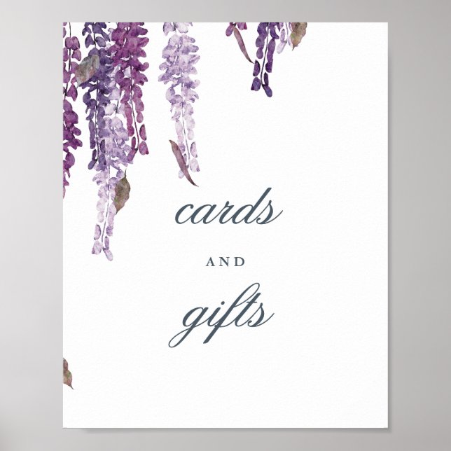Wisteria drömmar presentkort bord bröllop poster (Framsidan)