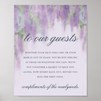 Wisteria-drömtoaletterna bröllop-tecken poster