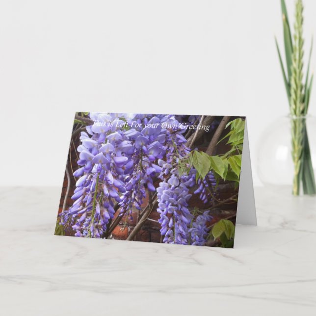 Wisteria Editable Greeting Card Kort (Framsida)