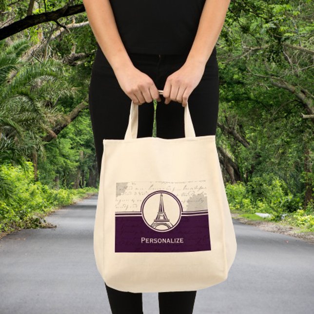Wisteria Eiffel Torn Tygkasse (Wisteria Purple Eiffel Tower Tote Bag)